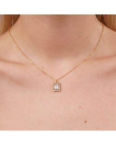 Collana shine in acciaio inossidabile placcato oro