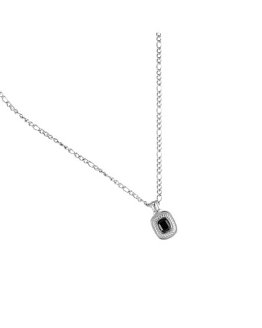 Collana perla nera in acciaio inossidabile