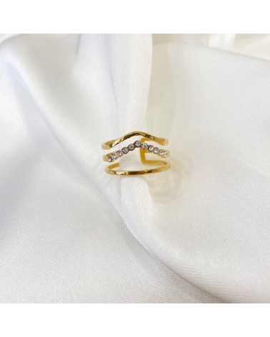 Anello trip in acciaio inossidabile placcato oro