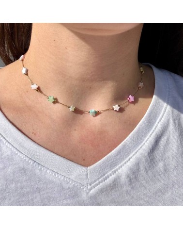 Collana stelle in acciaio inossidabile e stelline