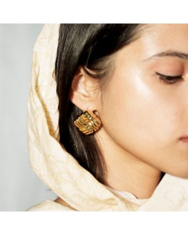 Orecchini vortex gold in acciaio inossidabile placcato oro